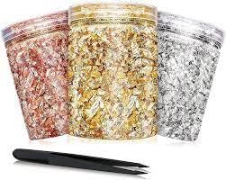 Generic Gold, Copper, Silver Leaf Flakes Art Kit for Gilding, Resin Art, Crafts, 15gm (5gm Each Packet, Gold, Copper, Silver)-image-45