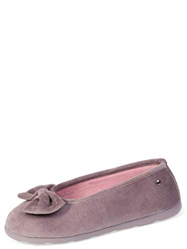 Isotoner - Zapatillas de bailarinas con brillantes para mujer, Marrón (marrón), 40...