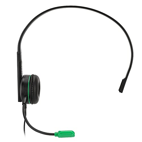 Leftwei (Negro Verde) Auriculares unilaterales para Juegos montados en la Cabeza, Auriculares unilaterales para Juegos Ligeros, Máquina de Juegos PS4 para Xbox One Cover