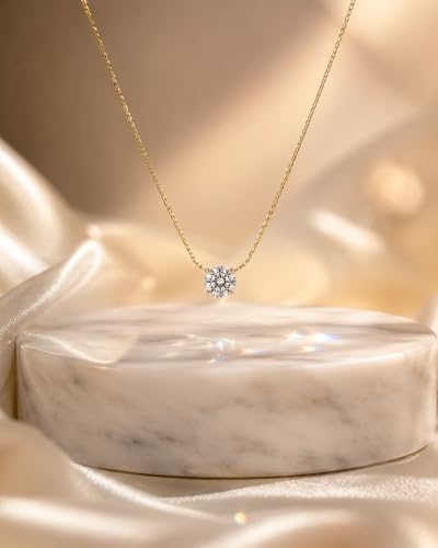 Image of Ankaha Anti Tarnish Gold-Plated Chain With Solitaire Pendant Necklace for Women & Girls | Lightweight, Skin-Safe, Hypoallergenic, Lightweight Statement Necklace | Fashion Jewelry | Gift for Her