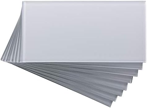 Aspect Peel and Stick Glass Backsplash 3in x 6in Frost Backsplash Tile for Kitchen and Bathrooms (8-Pack)
