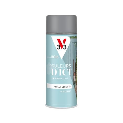 V33 Peinture Bois Couleurs d'ICI aérosol - Bleu grisé - 400ml