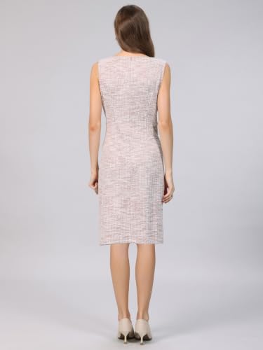 Image of Hobemty Women's Sleeveless Tweed Dress Boat Neck Work Office Sheath Dresses