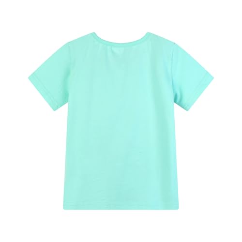 Image of HILEELANG Toddler Girl Summer Short Sleeve Cotton Bunny Graphic Short Sleeve Fun Holiday Summer Casual Tshirt