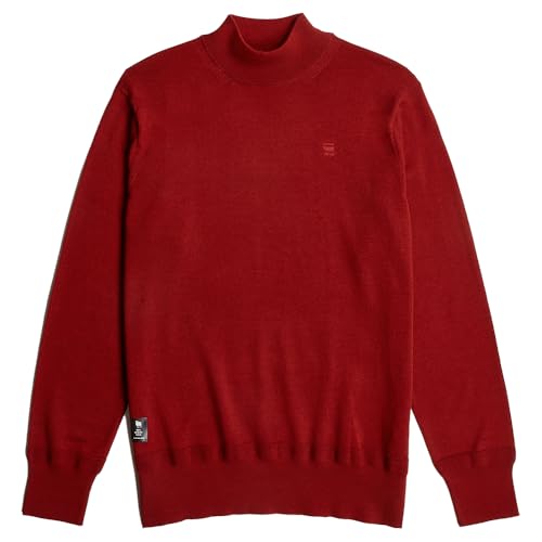 G-Star Herren Premium Core Mock Neck Knitted Pullover, Rot (Dry red D25175-D847-5298), L – Ansicht 4