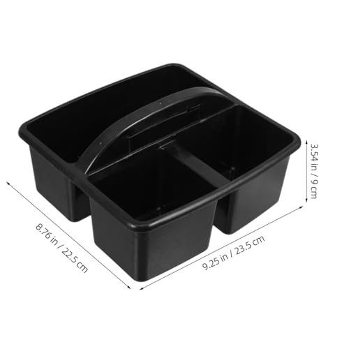 Image of SEWACC Classroom Craft Storage Caddy with Handle Portable 3 Compartments Organizer for Kids Art Supplies School and Office Use 9.25X8.85X3.54In