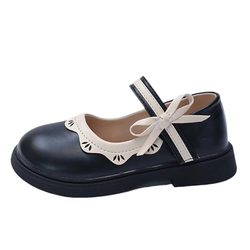 Girls Flats Mary Jane Flower Girl Dress Shoes School Wedding Party Leather Bowknot Shoes for Kids Soft Sole Sandals