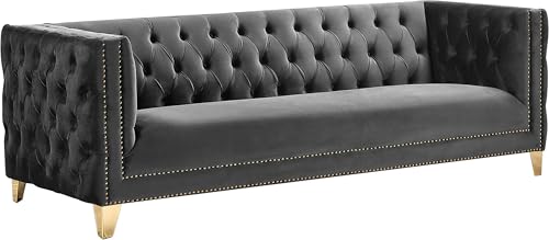Meridian Furniture 652Grey-S Michelle Collection Modern | Contemporary Sofa with