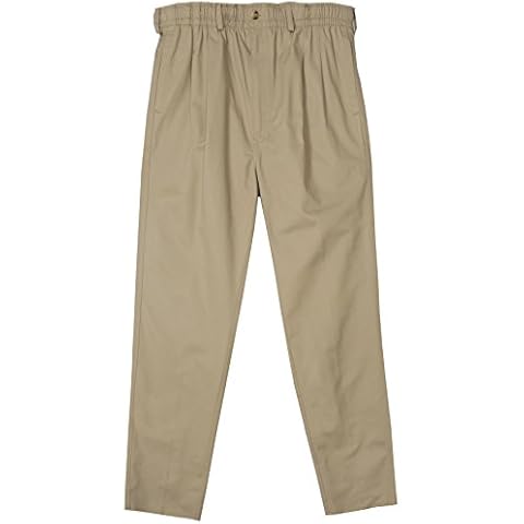Creekwood Big and Tall Elastic Waist Pleated Cotton Twill Pant - Khaki (Regular 56) Cover
