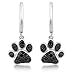 Sterling Silver Black Diamond Dog Paw Earrings (3/8 cttw) - New