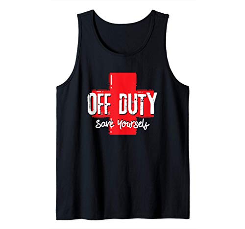 Off Duty Swimming Guard, Save Yourself, Funny Life Saving Camiseta sin Mangas
