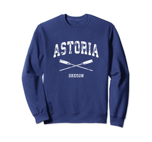 Astoria Oregon Vintage Náutico Cruzado Remos Sudadera