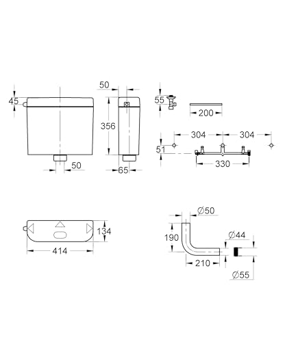 Grohe réservoir de chasse d'eau 37406Sh0 étanche et durable