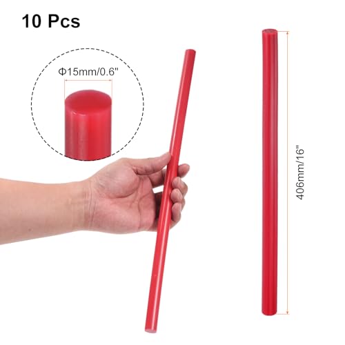 Image of uxcell 10 Pcs Red Plastic Rods 15 x 406mm ABS Styrene Round Stick Round Solid Bar DIY Model for DIY Toys Building Making Architectural Model Making