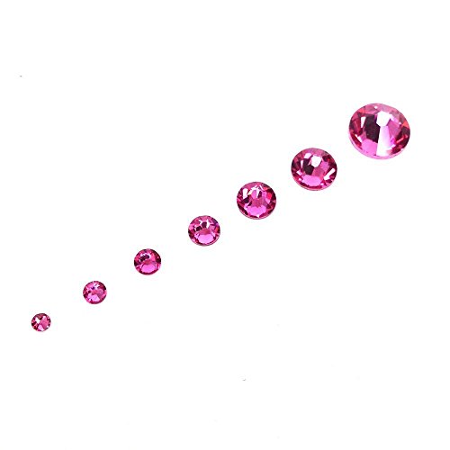 ROSE (209) pink 144 pcs Swarovski 2058/2088 Crystal Flatbacks pink rhinestones nail art mixed with Sizes ss5, ss7, ss9, ss12, ss16, ss20, ss30