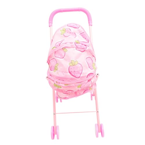 VANZACK Kleiner Puppenwagen Leicht mit Stauraum Realistischer Kinderwagen für Mädchen Puppenwagen für Rollenspiele und Puppenaccessoires