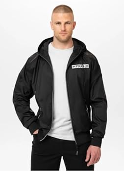 PITBULL - Winterjas voor heren met verborgen capuchon, jas voor heren met ritssluiting, comfortabele zijzakken, gewatteerde jas, perfect voor de winter, donkerblauw, S