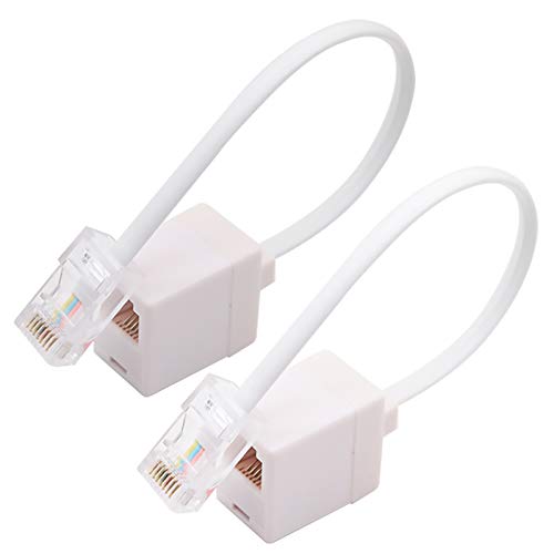 Pack 2 Adaptadores Convertidor RJ45 a RJ11 Blanco miniatura 1