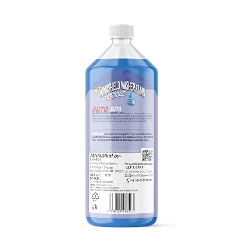 AUTO SPA (1LTR) Windshield Washer Fluid For Car Liquid (Adding 10ml is Enough For 1LTR Water) 3X Concentrated Glass Cleaner Additive | Smooth Wiper Action & Anti-Haze Vision | Perfect for Long Drives