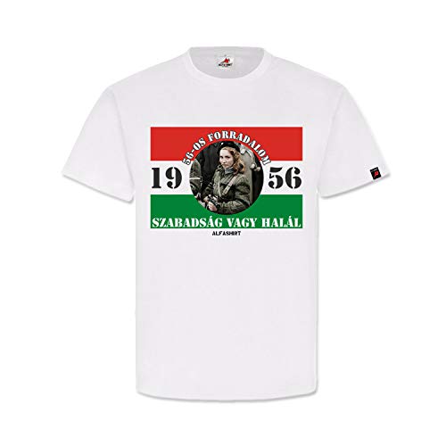 T-shirt Budapest 1956 liberté Hongrois blanc grande taille XXXXX-Large coton