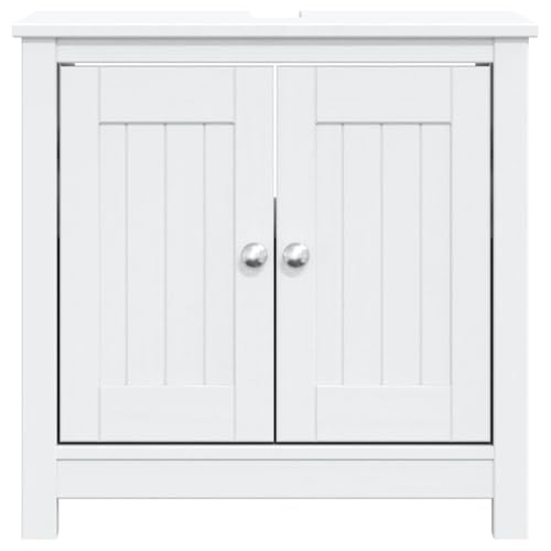 Gabinete para lavabo de baño 23.6"x13.4"x23.2" de madera maciza de pino con almacenamiento miniatura 4