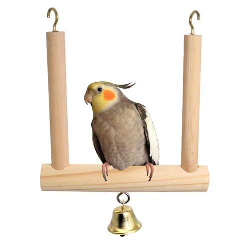 Columpios para Pájaros Pequeños, Columpio De Madera Natural, Juguetes para Jaula De Loros | Jaula para Loros, Soporte De Madera para Juegos De Pájaros, Columpio para Agapornis, PE
