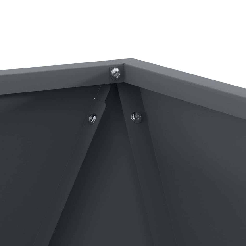 Fengshui Stahl Pflanzkübel Anthrazit 50x50x50 cm | Rechteckig, Integrierte Basis, Für Außenbereich, Modernes Design, Robust