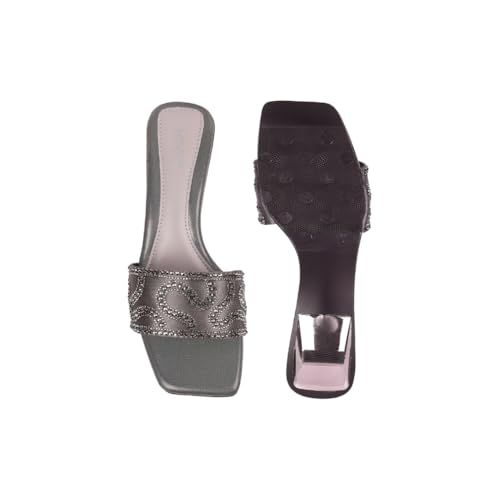 Image of Mochi Women Kitten Heel Slip-on Ethnic Sandal