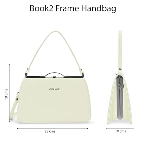 Image of Lavie Luxe Women's Book Satchel Frame Satchel Handbag | Satchel Bag for Work | Ladies Purse | Stylish Shoulder Bag | Gift For Women