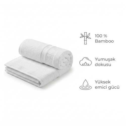 Büyük Banyo Havlusu, 100% Bambu Emici Yumuşak Hızlı Kuruyan Yüksek Kaliteli Bamboo Spa Plaj Havlu 97 * 147 cm