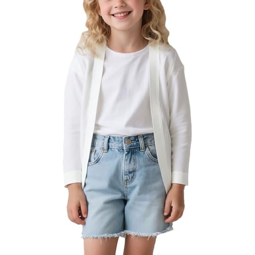 Girls Cardigan Sweaters Size 7-8 Lightweight Soft Long Sleeve Sweater Coat Casual Open Front Cable Knit Cardigan