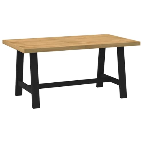 vidaXL Table à Manger NOAIN Pieds en Forme de A 160x90x75cm Massif pin, Table de Salle à Manger, Table de dîner, Table de Restaurant, Table de Cuisine