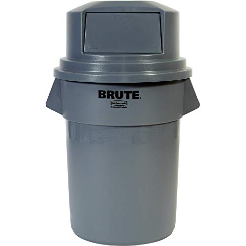 Image of Rubbermaid Commercial Products Brute HDPE Round Dome Top, Red Waste Lid for BRUTE Trash Cans 55 Gal