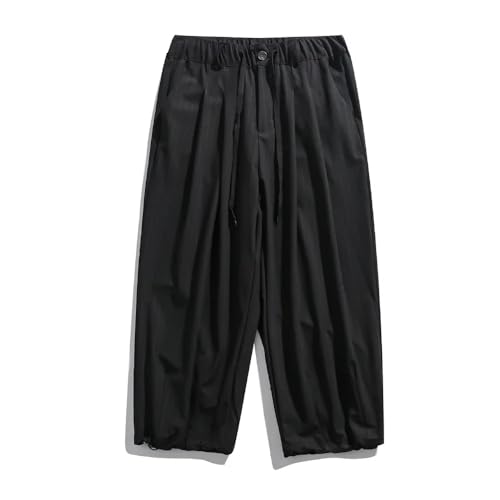 LIXINGHEITANG Summer Men Loose Casual Stripe Wide Leg Ankle Length Pants Japan Korean Streetwear Suit Sweatpants3
