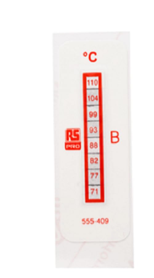 Temperature Sensitive Label, 71 Deg C (159 Deg F) to 110 Deg C (230 Deg F), 8 Level, 51 x 18mm, Irreversible. Pack of 10 (B0714CG8Y8) Amazon Price History, Amazon Price Tracker