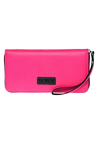 Preisvergleich Produktbild SOCCX Damen Geldbörse mit Snake-Struktur und Handschlaufe