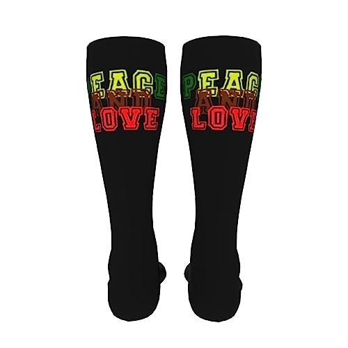 Peace And Love Knee High Socks For Women Long Tube Socks Athletic Compression Socks Unisex High Socks Girls4