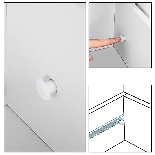 Miniatura 5 de Yaheetech Mueble Baño De Madera Armario Baño Con Cajón Y Estante Ajustable Mueble Auxiliar De Cocina Armario Multiusos Con Puertas Dobles Para Salón Entrada Blanco 55,5x29,5x86,5 Cm