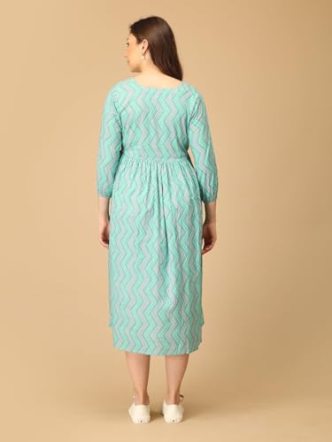 Image of The Mom Store Maternity and Nursing Dress | Pre and Post Pregnancy Dress | Zipper /Button Opening | Causal Wear | Trendy Stylish Causal Dresses for New Moms