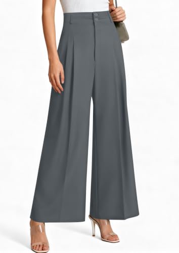 Image of PRETTYGARDEN Women's High Waisted Wide Leg Dress Pants