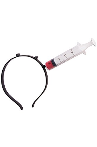 Forum Novelties Unisex-Adults Zombie Syringe Headband, Black, Standard 78537