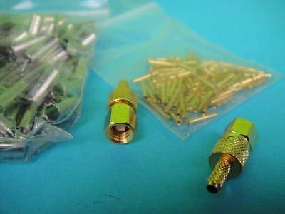 Wiring Connecting Terminals - 50 RP SMC Male RF Crimp Connector for RG316 RG174 UF10