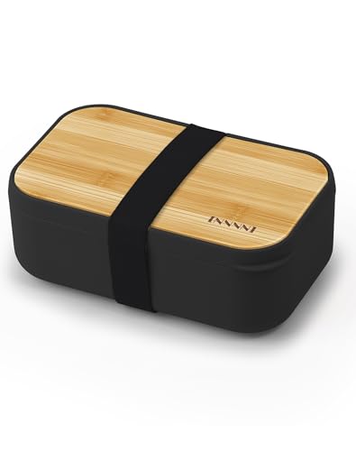 Bento Box Lunch Box Containers for Adults - Natural Bamboo Lid, C...