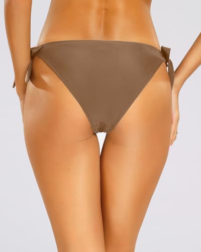 Image of Holipick Low Rise Bikini Bottoms - String Bathing Suit Bottoms for Women Side Tie Swim Bottoms Swimsuit
