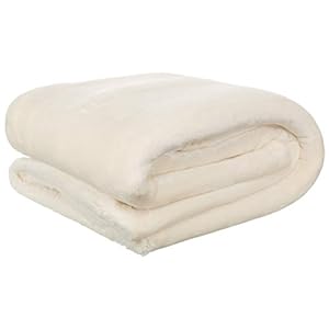 Brandsseller Baby flanellen knuffeldeken met sherpa-achterkant 2-kleurig 100×150 cm – kleur: crème/wit