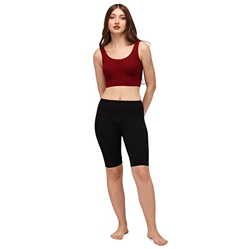 Image of SOIE Women's Mid Rise Soft Polyamide Spandex Knee Length Cycling Shorts