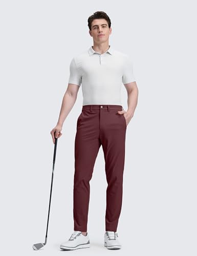 Image of CRZ YOGA All Day Comfy Golf Pants 28 inch /30 inch /32 inch /34 inch /36 inch | Decent Stretch, Wrinkle-Resistant, Casual, Slightly Tapered Leg, Flat Front, Pockets, Trousers for Men