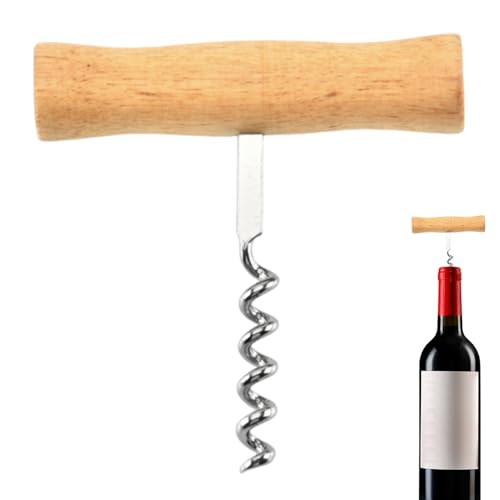 Cavalchi di vino in stile T - Apri in legno per bottiglia, acciaio inossidabile resistente | Remover in sughero Sommelier professionale, strumento portatile e facile da usare, accessorio per vini perf