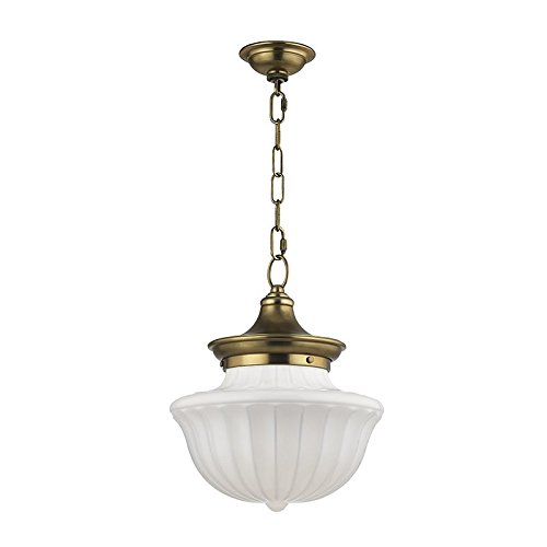 Hudson Valley Lighting 5012-AGB Dutchess - One Light Medium Pendant - 12 Inches Wide by 14.75 Inches High, Finish Color: Aged Brass