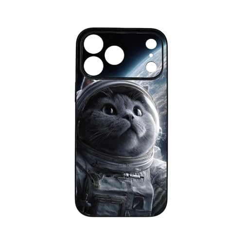 qizjio Astronaut Cat Phone Case, Shockproof Protective Space Cover for iPhone 17 Pro Max